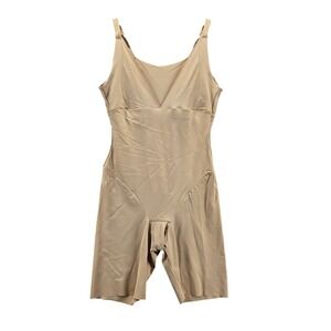 Maidenform Womens Beige Full Body Slimmer Shapewear Tank Bodysuit Singlet L